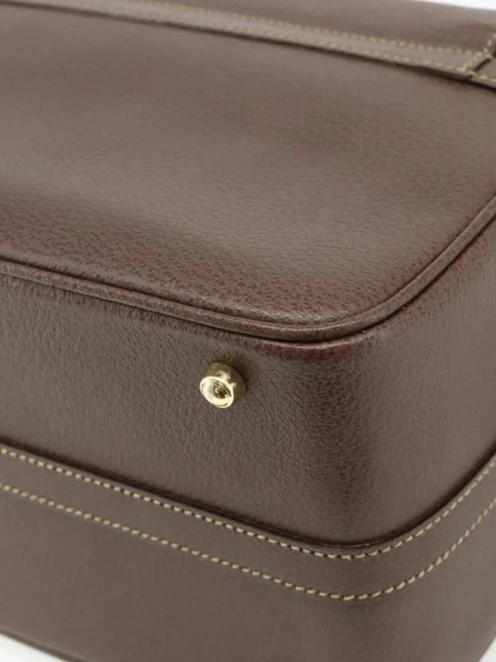 GUCCI Bamboo Hand Bag Leather 2way Brown Gold 013 2122 2491 Auth